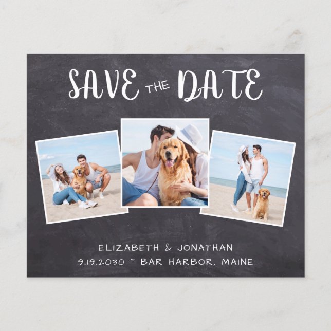 Papier Budget Rustic Photo Collage QR Code Enregistrer La (Devant)