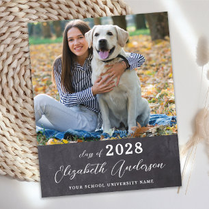 Papier Budget Rustic Photo Graduation Invitation