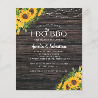 Papier BUDGET Rustic Sunflower Engagement Invitation