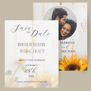 Papier Budget Rustic Sunflower Wedding Enregistrer la dat