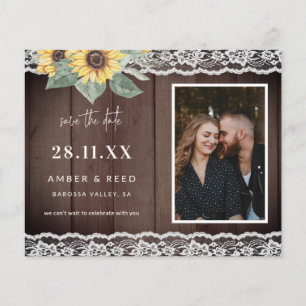 Papier Budget Rustic Tournesol & Dentelle Photo Enregistr
