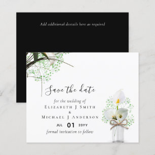 Papier Budget Rustic White Calla Lilies Mariage Date de s