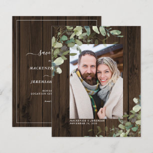 Papier Budget Rustic Wood Eucalyptus Photo Enregistrer la