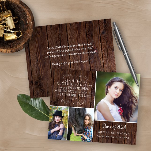 Papier Budget Rustic Wood Proverbes de la graduation chré (Créateur téléchargé)