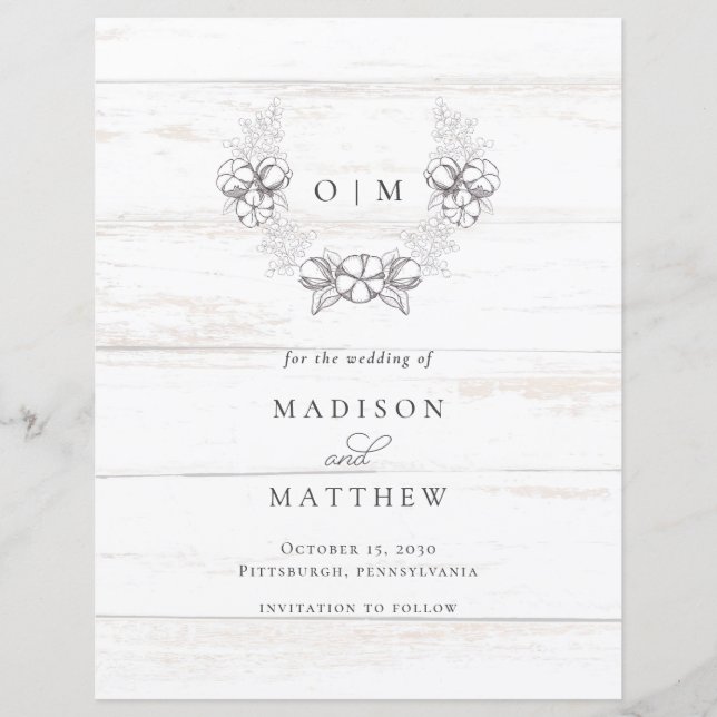 Papier Budget Rustic Wood Southern Cotton Enregistrer la  (Devant)
