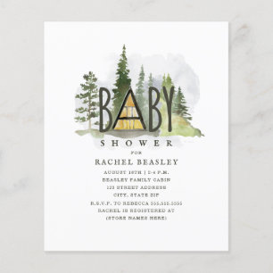 Papier Budget Rustic Woodland Cabine Baby shower