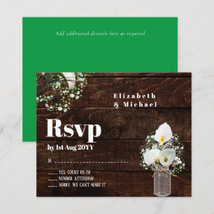 Papier Budget Rustique Blanc Calla Lily Mariage RSVP
