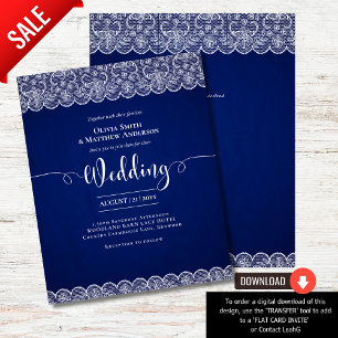 Papier BUDGET Rustique BLUE Blanche dentelle Mariage de f