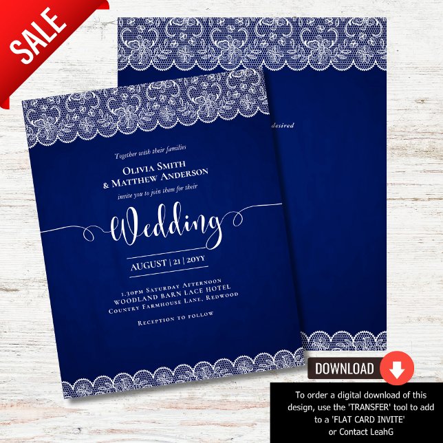 Papier BUDGET Rustique BLUE Blanche dentelle Mariage de f (Créateur téléchargé)