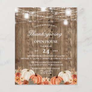 Papier Budget Rustique Bois Floral Thanksgiving Open Hous