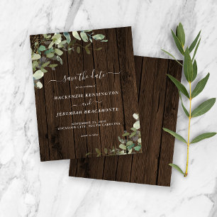 Papier Budget Rustique Bois Vert Mariage Économisez la Da