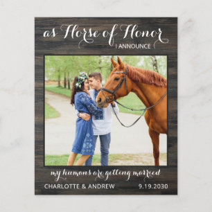 Papier Budget Rustique Campagne Photo Cheval Faire-Part d