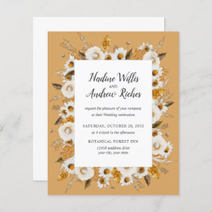 Papier Budget rustique Chamomile Mimosa cadre Mariage