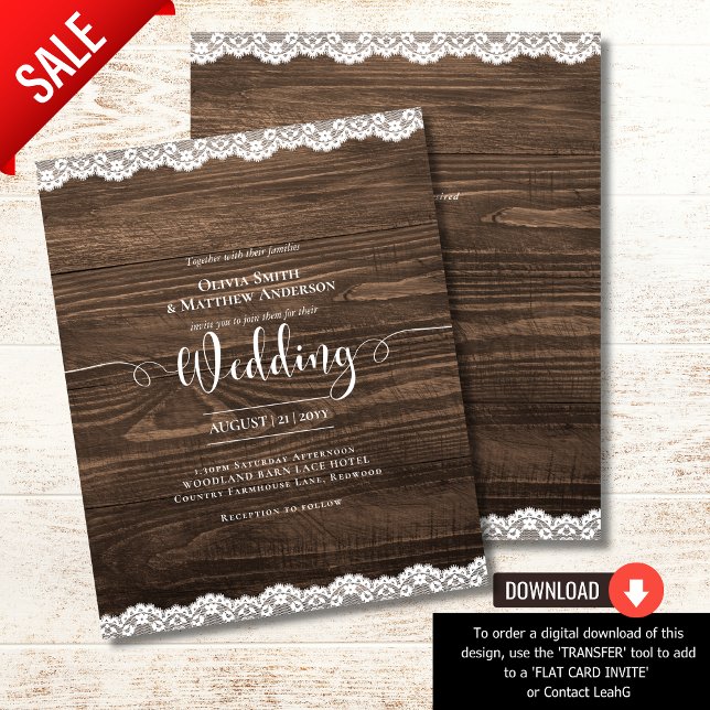 Papier BUDGET Rustique dentelle grange Mariage campagnard (Créateur téléchargé)