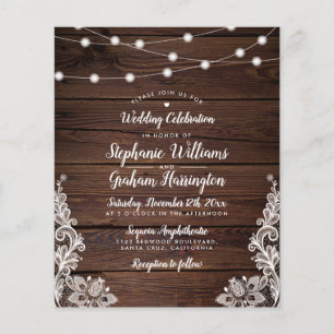 Papier Budget Rustique Éclairage de script et Mariage pho
