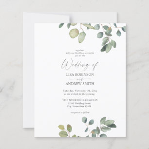 Papier Budget Rustique Eucalyptus  Duo Mariage
