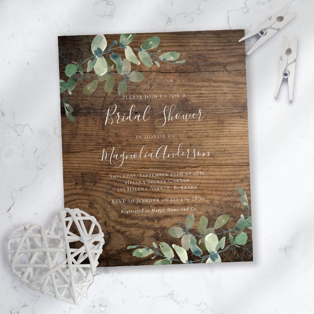 Papier BUDGET Rustique Eucalyptus nuptiale invitation à l (Créateur téléchargé)