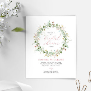 Papier Budget Rustique Fleur sauvage nuptiale Invitation