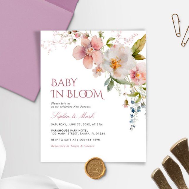 Papier Budget Rustique Fleurs sauvages Baby In Bloom Invi (Créateur téléchargé)