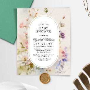 Papier Budget Rustique Fleurs sauvages Baby shower Invita
