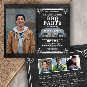 Papier BUDGET Rustique Graduation BBQ 4 Invitation photo
