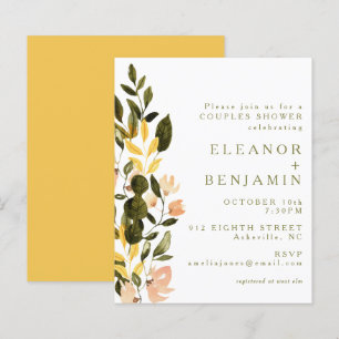 Papier Budget Rustique Jaune Fête des mariées Florale Inv