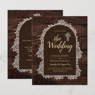 Papier Budget Rustique Lace MasonJar Gypsophila Mariage I