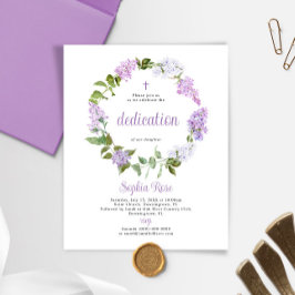 Papier Budget Rustique Lilac Fleurs Dedication Invitation