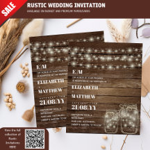 Budget Rustique Lumières Mason Jars Mariage Invite