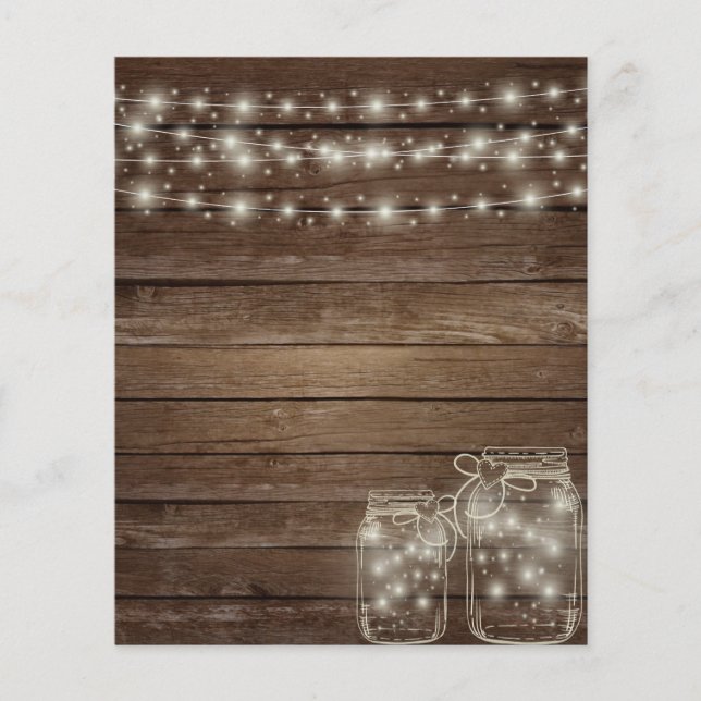 Papier Budget Rustique Lumières Mason Jars Mariage le moi (Devant)