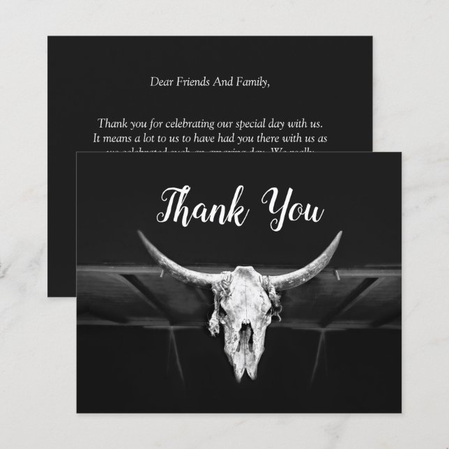 Papier Budget Rustique Occidental Noir Et Blanc Taureau (Devant / Derrière)