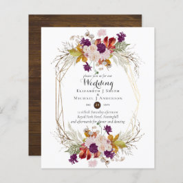 Papier Budget Rustique Plum Floral Mariages Automne Invit