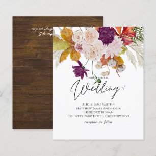 Papier BUDGET Rustique Plum Ginger Fig Mariage Invitation