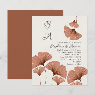 Papier Budget Rustique Terracotta Ginkgo Mariage de feuil