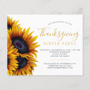 Papier Budget rustique Thanksgiving diner party Invitatio