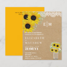 BUDGET Rustique Tournesols Gypsophila Mariage Invi