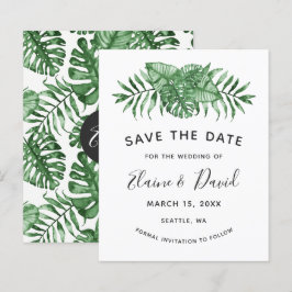 Papier Budget Rustique Tropical Green Enregistrer La Date