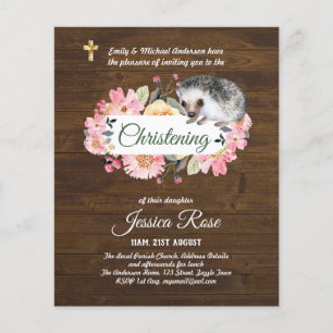 Papier BUDGET Rustique Woodland Christening Invitation Ba