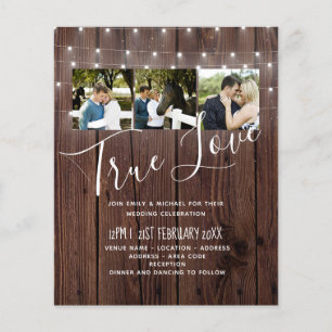 Papier BUDGET Rustique Woodland Lumières Mariage Invite