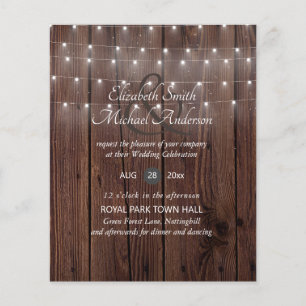 Papier BUDGET Rustique Woodland Lumières Mariage Invite