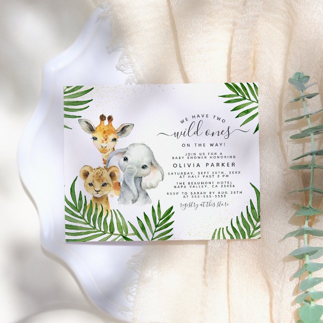 Papier Budget Safari Animaux Deux Baby showers Sauvages (Créateur téléchargé)
