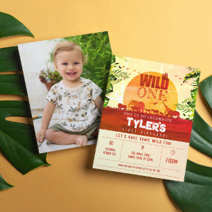 Papier Budget Safari Animaux Wild Un Anniversaire Invitat