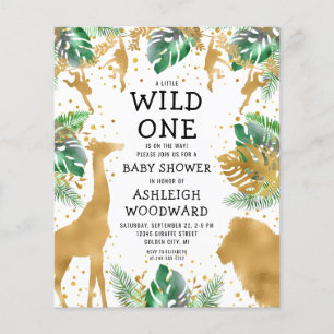 Papier Budget Safari Baby shower Green Gold Invitation