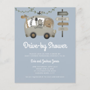 Papier Budget Safari Drive Par Baby shower Dusty Blue