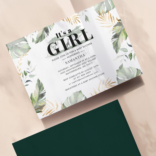 Papier Budget Safari Giraffe Baby shower fille Invitation (Créateur téléchargé)