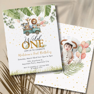 Papier Budget Safari photo 1st Wild One First Birthday