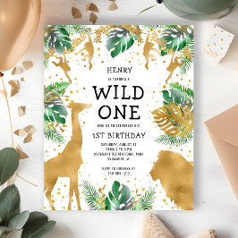 Papier Budget Safari Wild Un 1er anniversaire Invitation