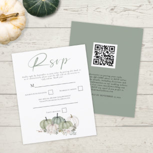 Papier Budget Sage Citrouille QR Code Mariage RSVP