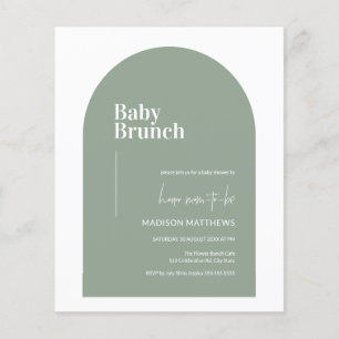 Papier Budget Sage Green Arch Bébé Baby shower Brunch