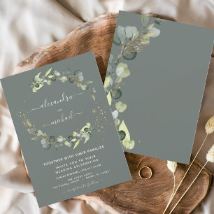 Papier Budget Sage Green Eucalyptus Invitations de mariag